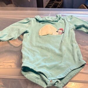 Gymboree Light Blue Bodysuit with Penguin Design